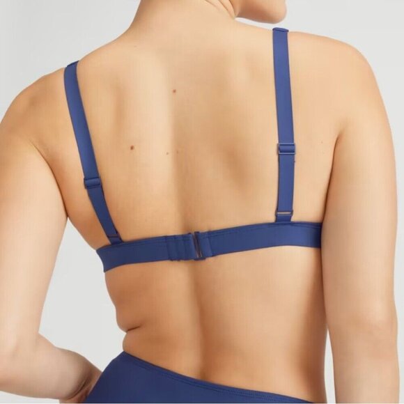 Everlane Women's NWT Blue Dusk The ReNew Plunge Triangle Swim Top XL/C40.5 - Picture 9 of 11